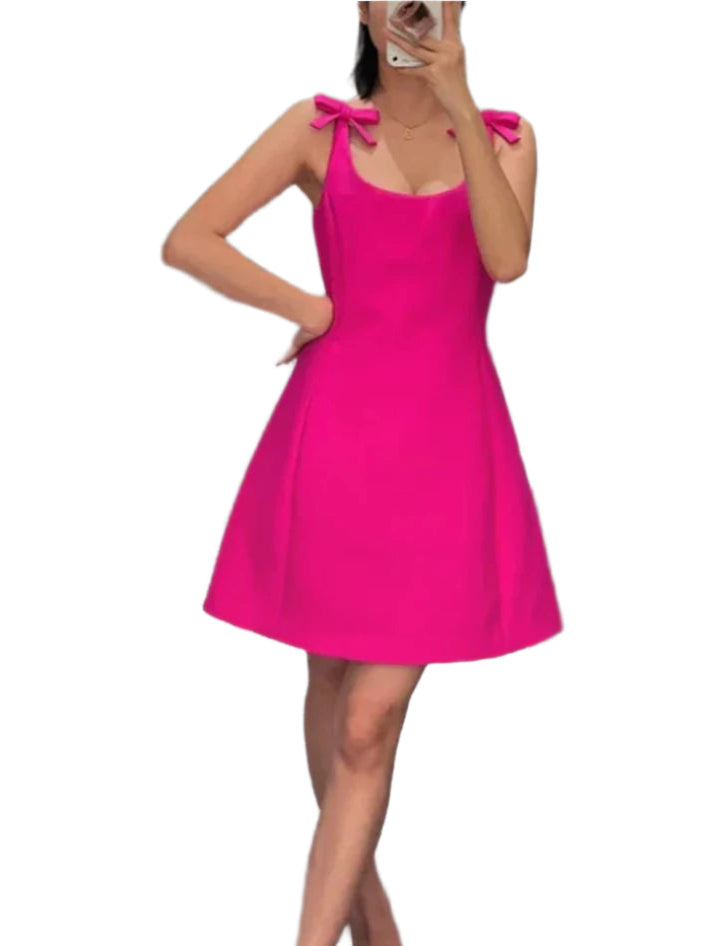 Slim Short Bow Dress