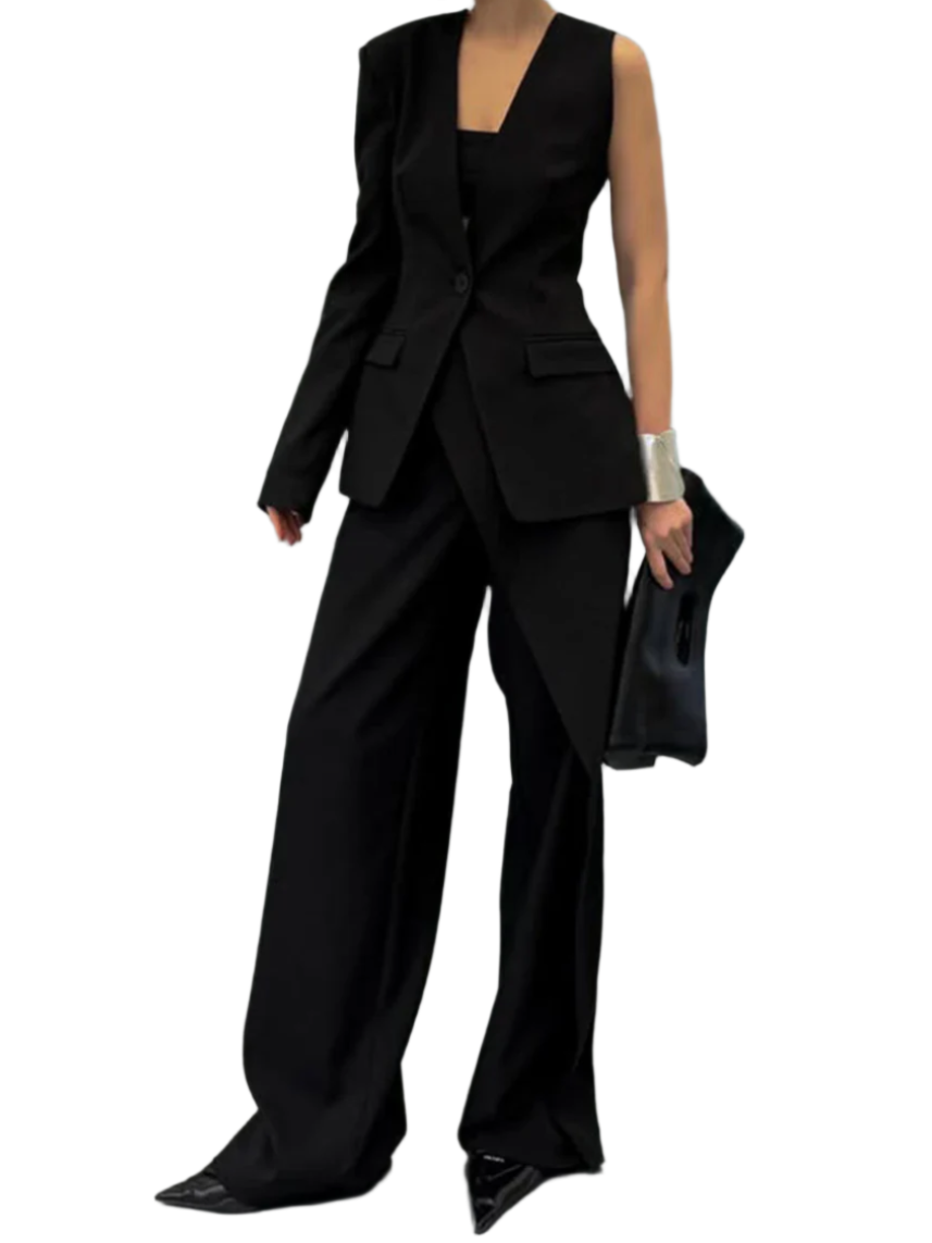 Bold Suit Two Piece Outfit Blazer And High Waist Pant