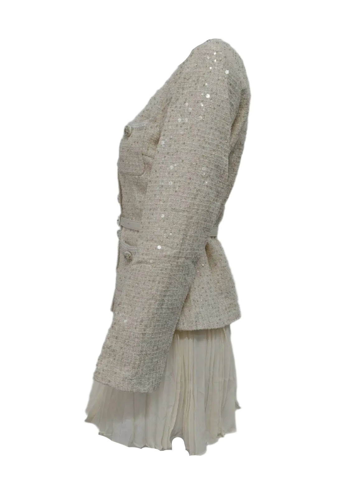 Blazer And Pleated Short Dress