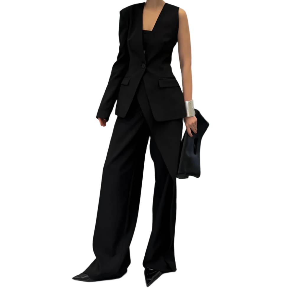 Bold Suit Two Piece Outfit Blazer And High Waist Pant
