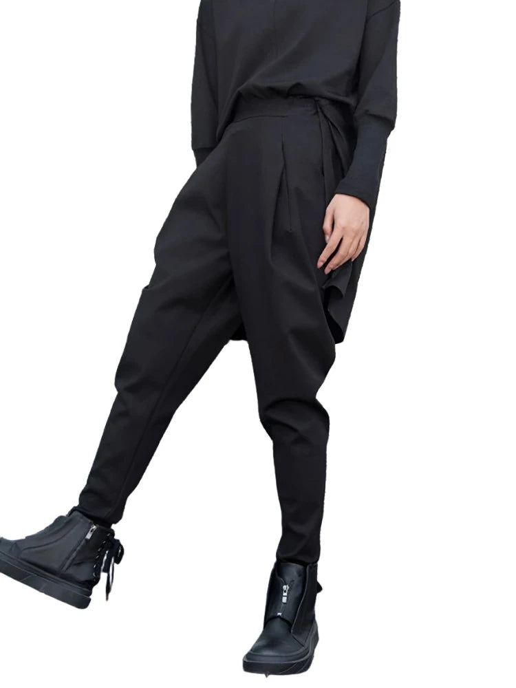 Elastic Waist Harem Trousers Fit Pant