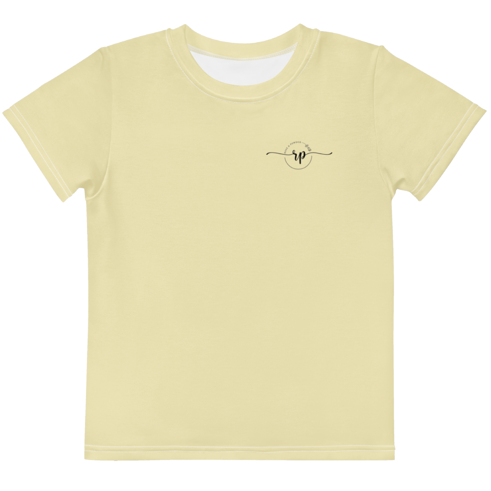 Butter Yellow Kids crew neck t-shirt "Mommy, Daddy & Me"