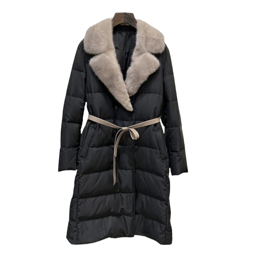 Luxury Mink Fur Coat Long Coats Goose Puffer Jacket