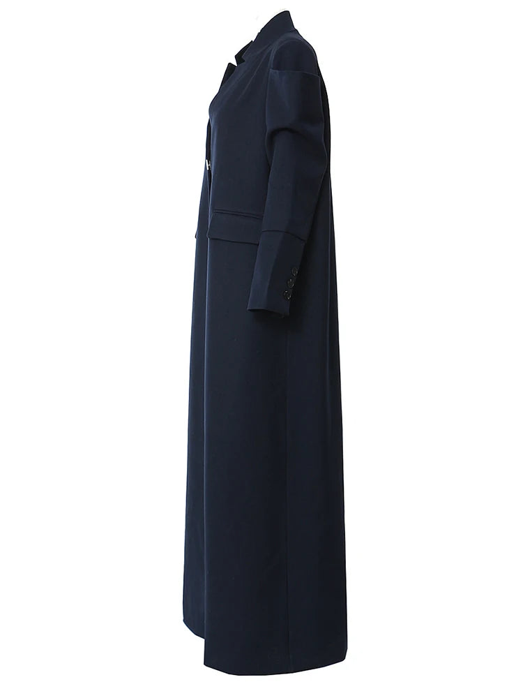 Long Navy Blue Blazer Maxi