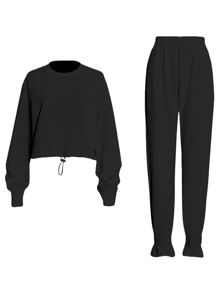 Casual Two Piece Set Sweater And High Waist Pant