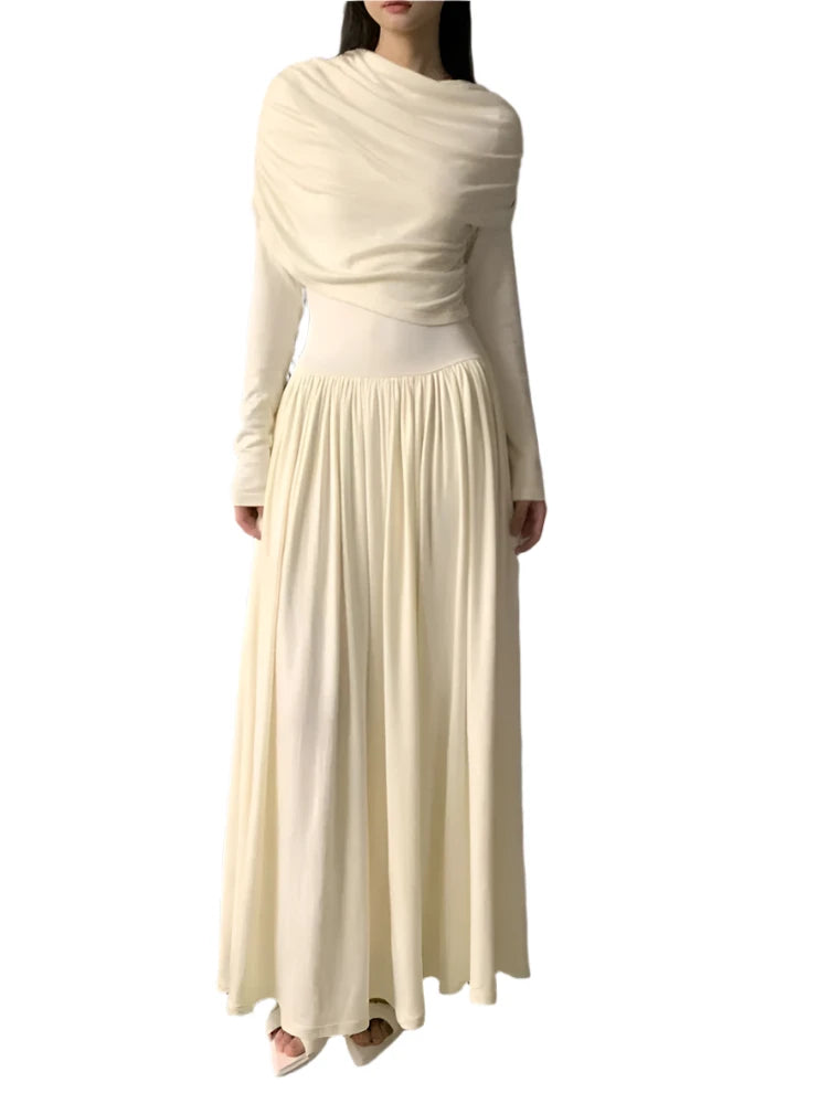 Isadora Pleated Long Sleeve Dress