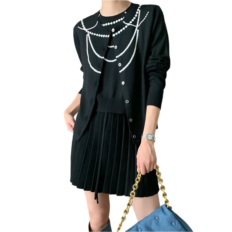 Three Piece Set Sleeveless Vest, Long Sleeve Coat And High Waist Skirt Set