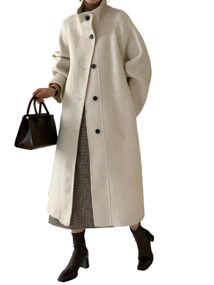 Beige And Two More Colors Available Belted Woolen Coat