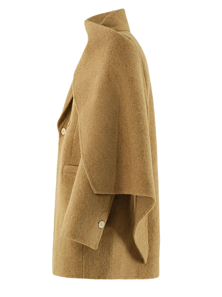 Khaki Oversize Thick Warm Woolen Jacket