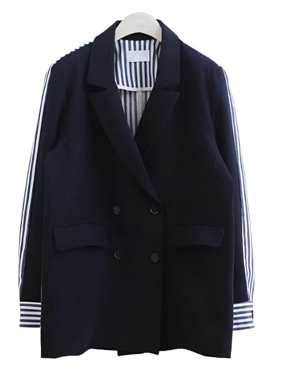 Striped Blazer Suit Jacket Available In Two Colors