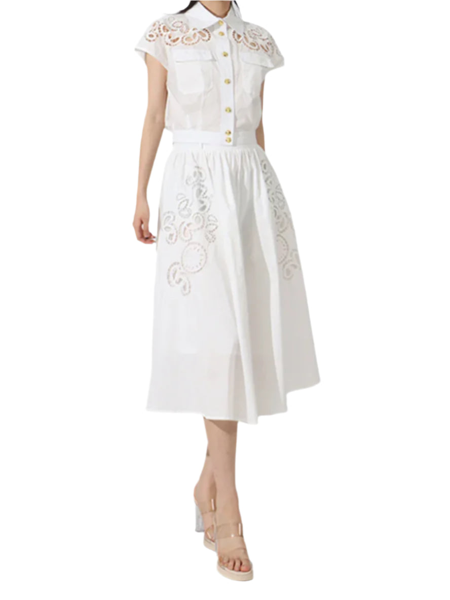 High Waist Midi Skirt And Short Sleeve Blouse Outfit Summer Set