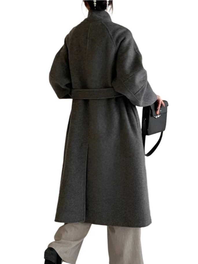 Beige And Two More Colors Available Belted Woolen Coat