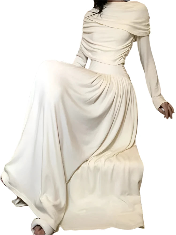 Isadora Pleated Long Sleeve Dress