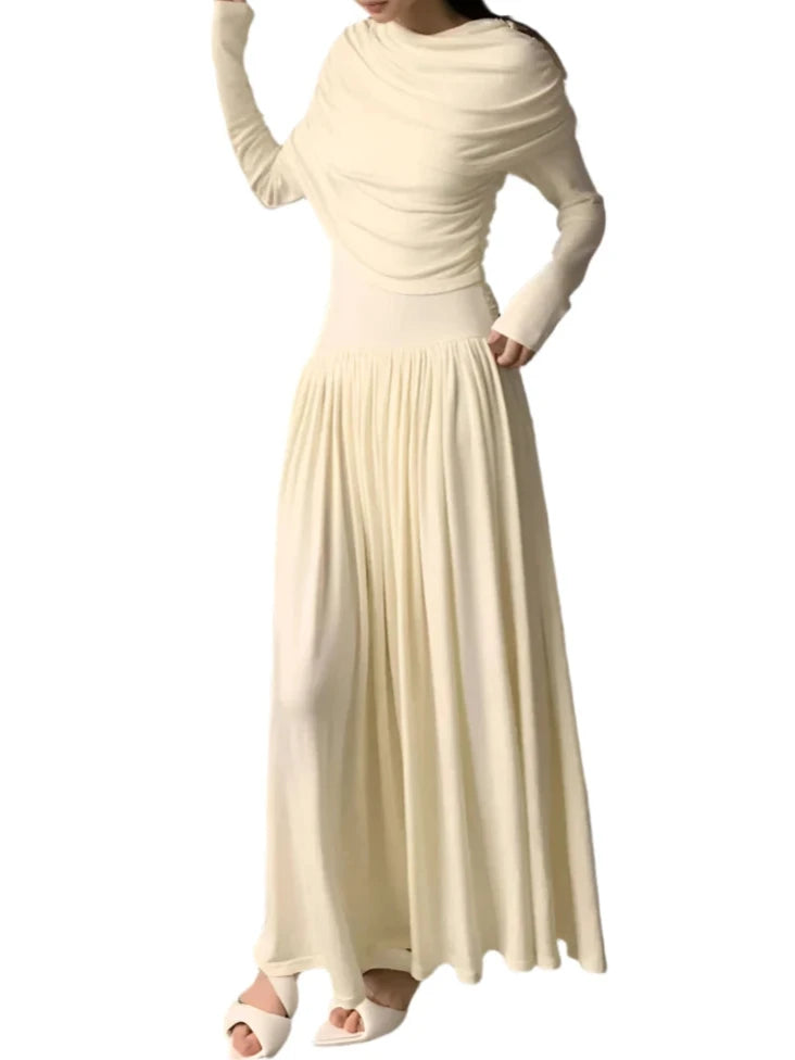 Isadora Pleated Long Sleeve Dress