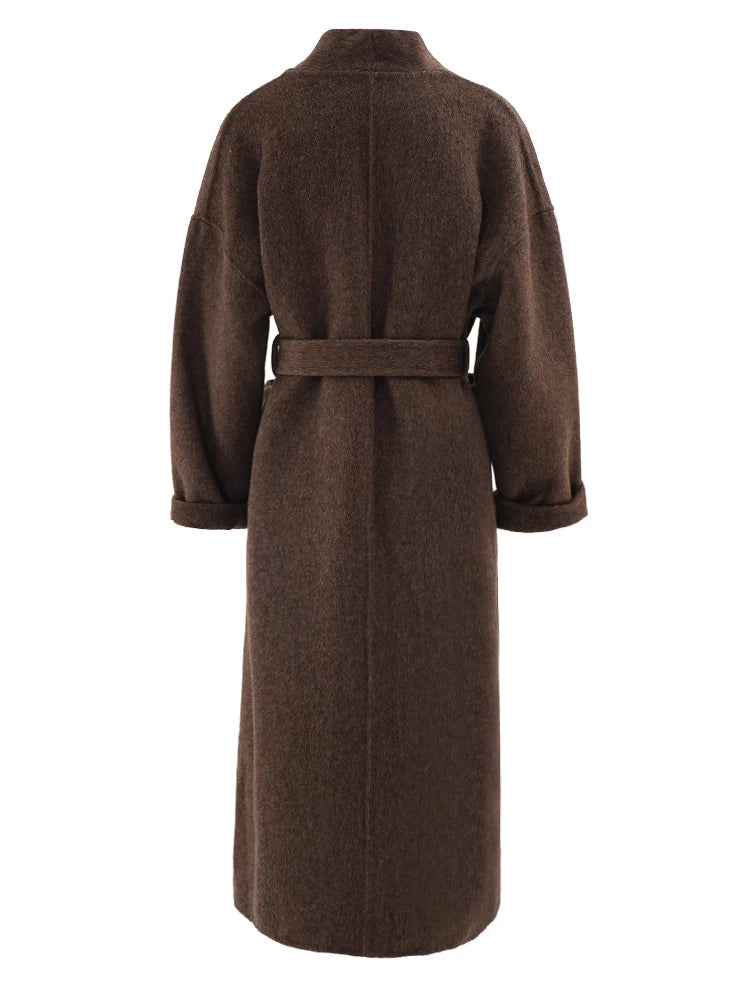 Available in Three Colors Woolen Belted Coat